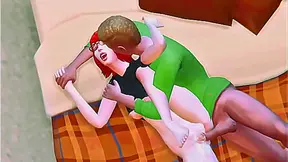 Fiery Redheads First Time Taken Hard with Dual creampie in Sims Heat