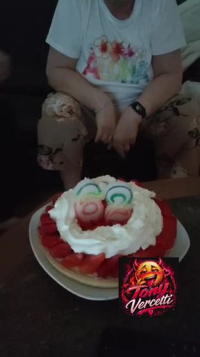 She makes a birthday wish for her 62nd birthday.