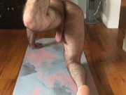 Naked morning stretches yoga