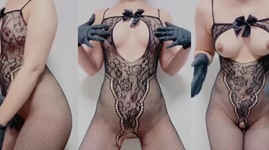 Transparent lace panties begging to be watched while solo cumshot