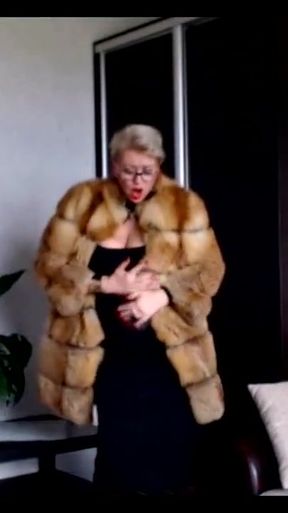 Thrilling moment from &quot;Mature bitch in a fur coat... Performance by the famous webcam whore and singer Aimee Hot MILF ))&quot;