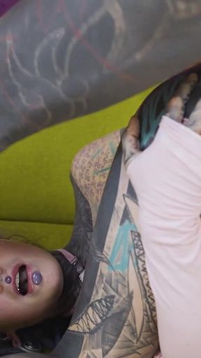 Threesome Anal Only Alternative Dreadlocks Girl Double Anal, Prolapse, Gape