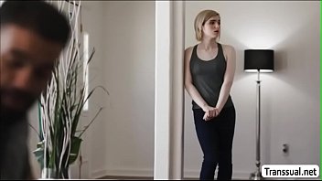 TS Ella spread legs and gets anal by dude