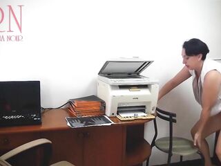 SEXRETARY Secretary scans bazookas and snatch on MFP in office two