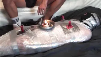 Twink restrained and edged in BDSM handjob session
