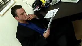 Brunette chick fucked in the secretary office