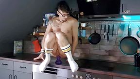 KinkyChrisX - Kitchen fuck in white socks