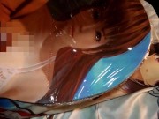 DOAX霞等身大おっぱいマウスパッドにキス&パイズリ&顔射大量ぶっかけ