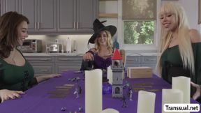 Soaked teen blonde fucked by stepmoms TS friends