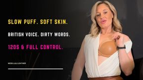 Smoking Titty Tease in Leather: Bra Off, Rubbing & Deep Inhales with Glam Vibes - Miss Lulu Leather - MP4 HD