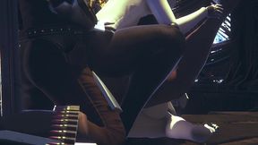 din djarin having fun with 2 haydee robots - starwars the mandalorian - haydee crossover parody