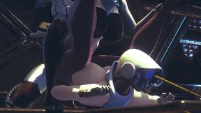 din djarin having fun with 2 haydee robots - starwars the mandalorian - haydee crossover parody