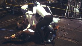 din djarin having fun with 2 haydee robots - starwars the mandalorian - haydee crossover parody