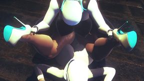 din djarin having fun with 2 haydee robots - starwars the mandalorian - haydee crossover parody