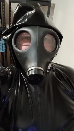 Isreali Gasmask Latex Tracksuit Cum