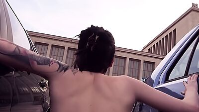 Risky Public Sex in The Middle of The City with Brunette Teen Babe