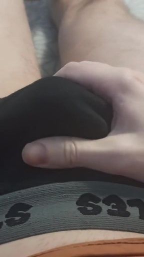 Penis Rubbing in Underwear - a Huge Load in My Pants
