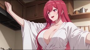 Stepson Came Home Early and Caught Stepdad's Wife Cooking in a Tiny Robe. Kureha Enomoto Hentai Cosplay