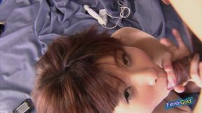 Japanese MILF gets her pussy satisfied with a vibrator before having intense sex on the couch
