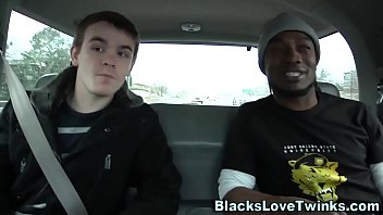 Gay guy rides black schlong and cums