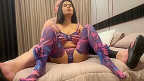 Tiny Thai In Colorful Lingerie With Foreigner Cock