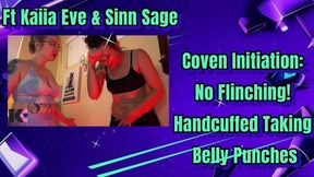 Coven Initiation: No Flinching! Handcuffed Taking Belly Punches!