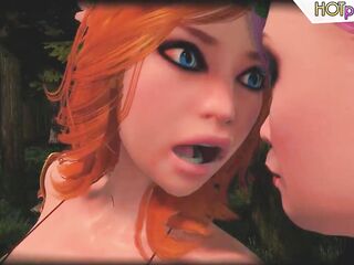 CG Animation Toon Futa - T-girl Fairy Bangs Amazon in the Forest