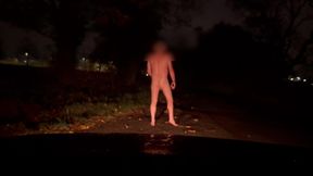 Walking so far away from car naked with nowhere to hide