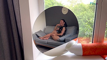 Brunette Mature Karina Fox Sucking Cock Wearing Sheer Pantyhose POV