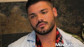 Nicolas Brooks bends over to have his butt assfucking drilled by Xavi Duran