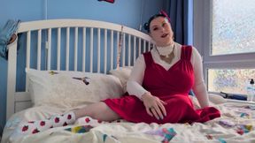 Foot Worship in a Red Dress - Solo Girl