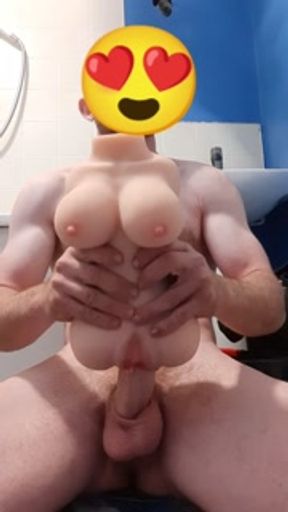 Horny teen cums and keeps fucking his hot sex doll
