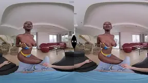 White babe enjoys BBC in VR POV doggystyle
