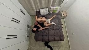 friends play-fight over the tv remote and end up having sex.