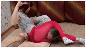 College girl holds a weak guy with her strong legs, vd010x 1080p