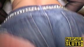Short haired blond UK sub Lolly Glams dominated and fucked