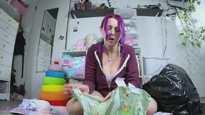 Squishing my diaper trash
