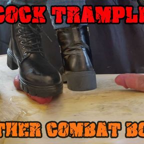 Crushing his Cock in Combat Boots Black Leather - CBT Bootjob with TamyStarly - Ballbusting, Femdom