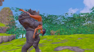 Olivia sucks horsecock for Huge Furry Monster