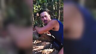 A crazy bastard collecting jism on the trail of the kinky .