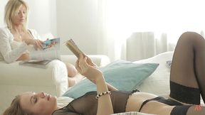 slim teens alexandra s & gea r get frisky with a fat dildo!