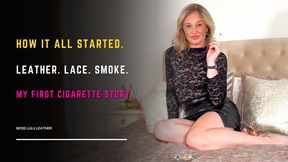 Smoking MILF Storytime in Leather Dress | Gold Louboutin Heels & British Accent - Miss Lulu Leather - MP4 HD