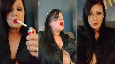 Smoking MILF gets geared up for the fight