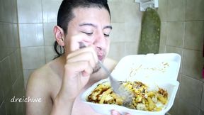 eating corn on the cob like a pig