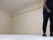 I sneaked into our neighbor's empty apartment and cum on my leg