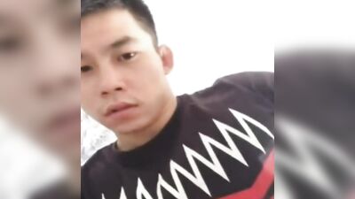 Attractive Asian jock with abs and nerdy glasses jerks off