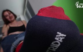 Foot smelling domination with her gym socks