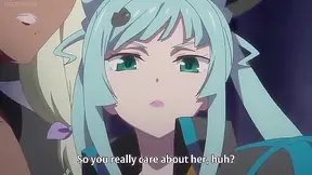 Hot anime babes turn in to weapons and cars after lesbian kissing