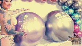 Natalie pops the Chrome Balloon Garland with a Pin HD Version
