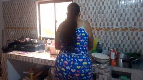 stepson can&#039;t stand the sight of his stepmother&#039;s ass, so he ends up fucking her in the kitchen and leaving her covered in cum